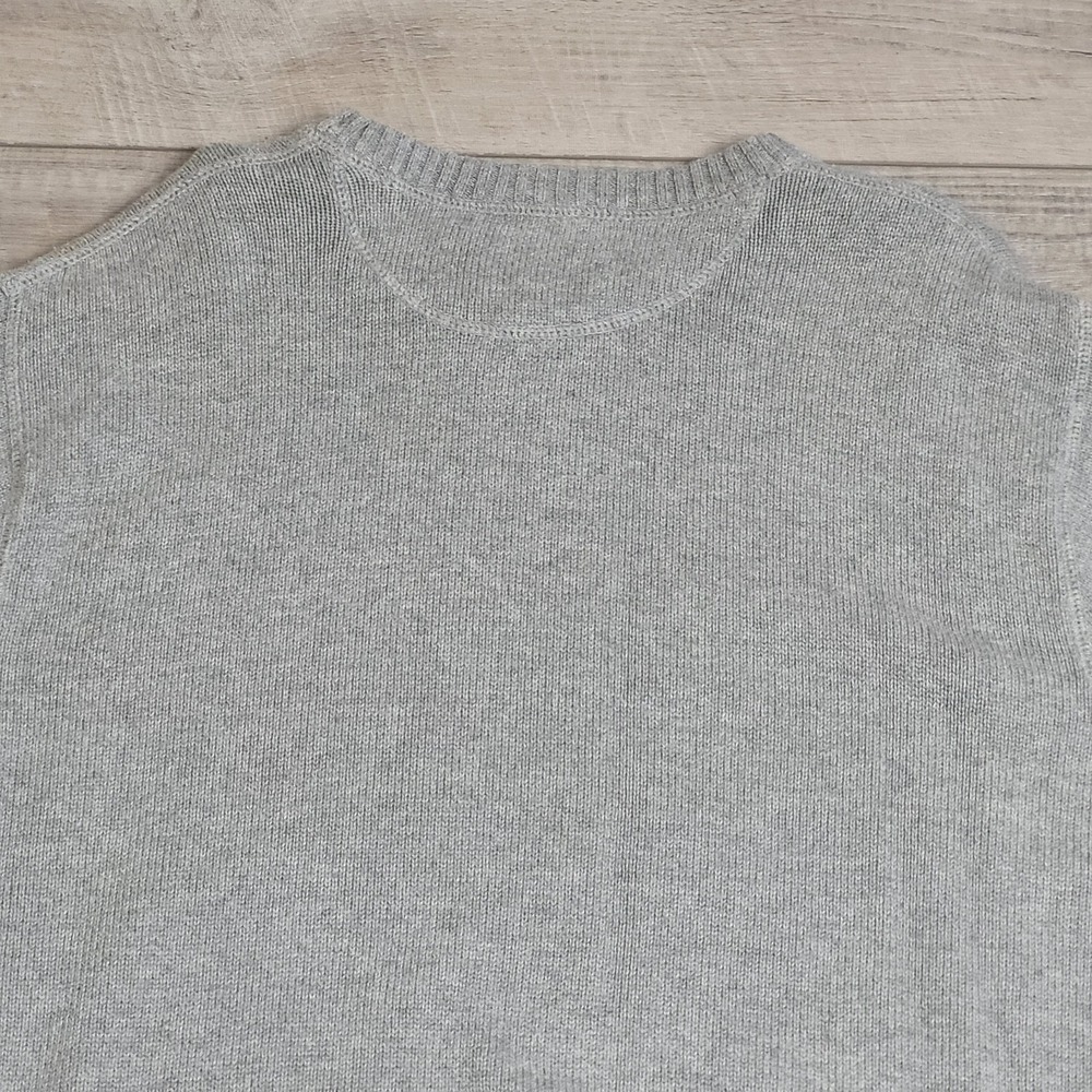 Eddie Bauer 100% Cotton Crewneck Sweater Men's XL Tall Gray Textured Knit - Picture 11 of 14